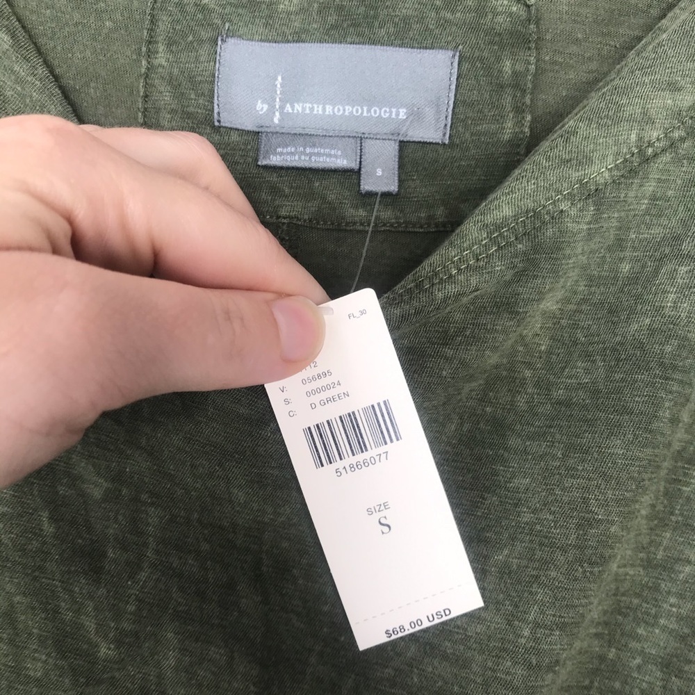NWT Anthropologie Green Acid Short Sleeve Top - Picture 3 of 16